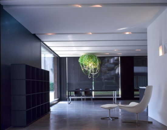 zelený model ventilátora s tempomatmi, dizajn od italamp