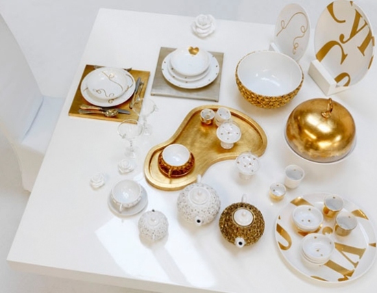 Stolová výzdoba zlatožltá Kýros