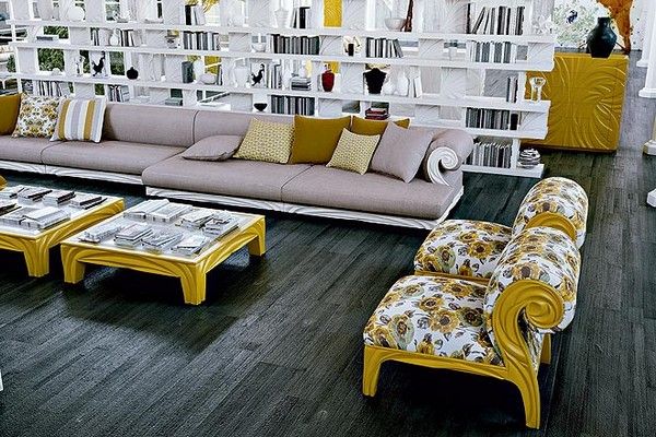 žlté akcenty obývačka kútik na čítanie žlté akcenty obývačka kútik na čítanie