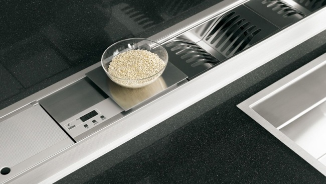 Dizajnová kuchyňa Moderná talianska čierna kuchynská doska Dizajnová kuchyňa Moderná talianska čierna doska Valcucine