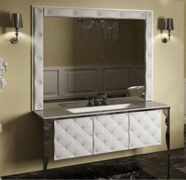 márnosť zásuvky luxusný kúpeľňový nábytok branchetti biele striebro