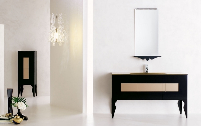 Taliansky luxusný kúpeľňový nábytok branchetti čierny krémový obdĺžnikový