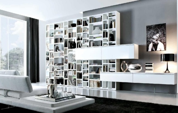 Taliansky nábytok MisuraEmme biela knižnica biela