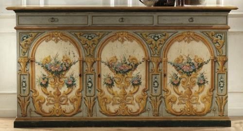 Taliansky nábytok Vittorio Grifoni maľovaná skrinka Maľovaný taliansky nábytok skrinky Vittorio Grifoni