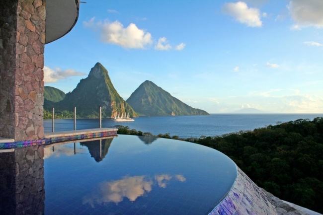 jade mountain resort karibský nekonečný výhľad na bazén