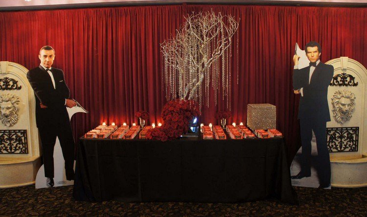 James Bond Párty dekorácia stolu-herec-kartón-mate