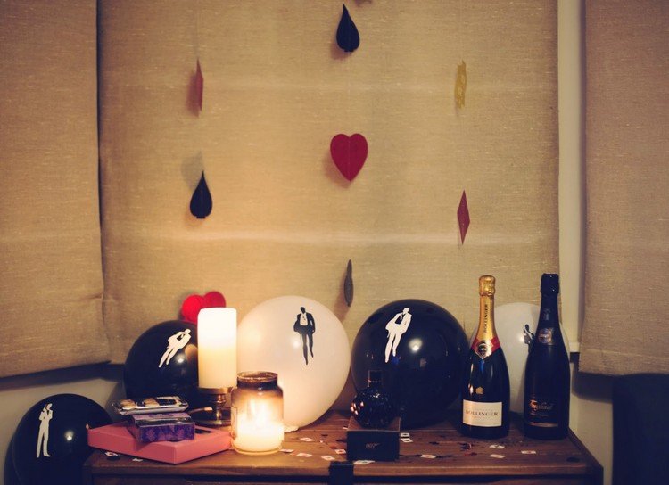 párty párty balóny James Bond, šampanské