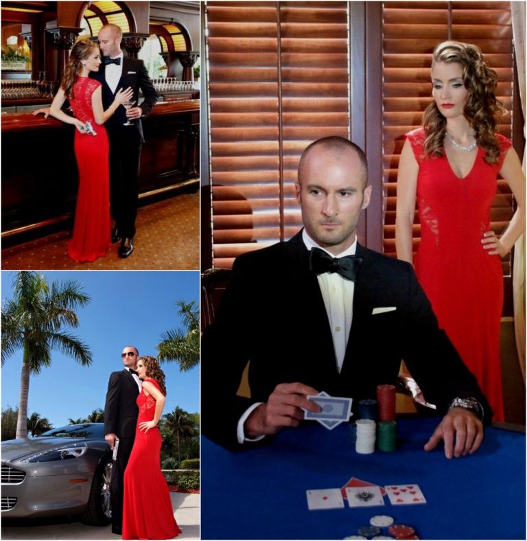 kasíno kráľovský outfit dámske dlhé červené večerné šaty