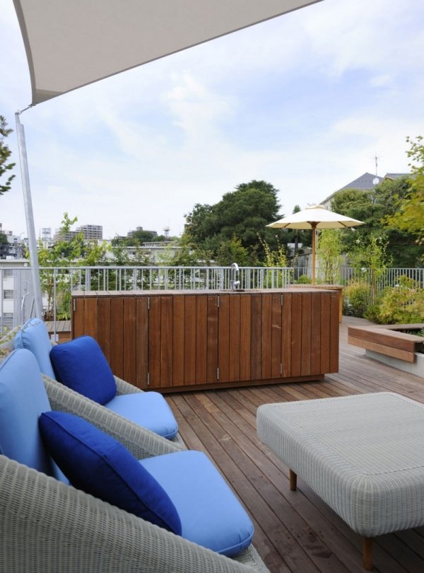 Terasové kreslo na strešnej terase Vankúše na sedenie na strešnej terase