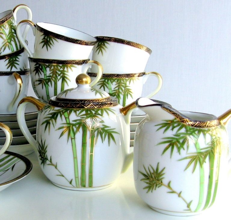 deco japonský čajový servis riad bambusové motívy džbán pohár
