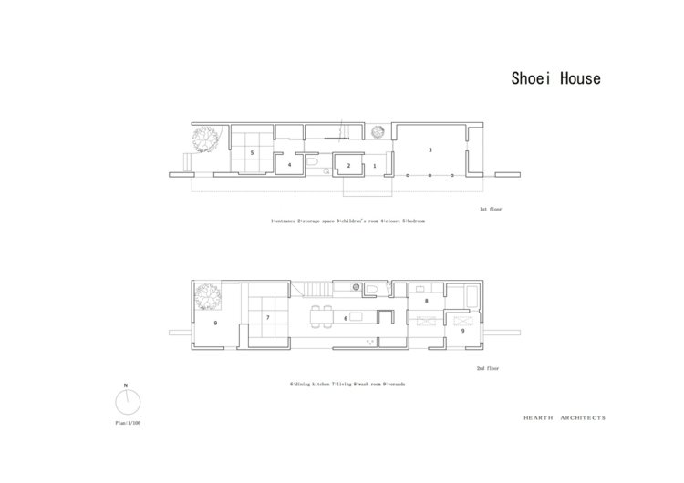 shoei house japonský stavebný štýl pôdorys