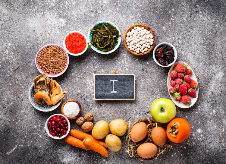 zdravá strava s vysokým obsahom jódu