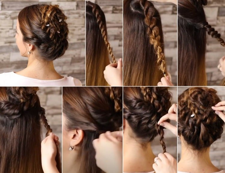 Účesy Jugendweihe - návod na updos zo skrútených vrkočov