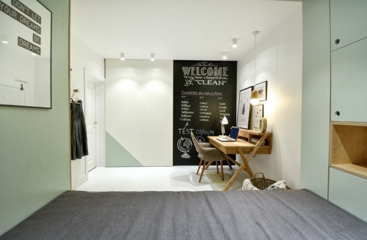 tabuľa stena stôl pracovný priestor miestnosť pre mládež nápad drevo