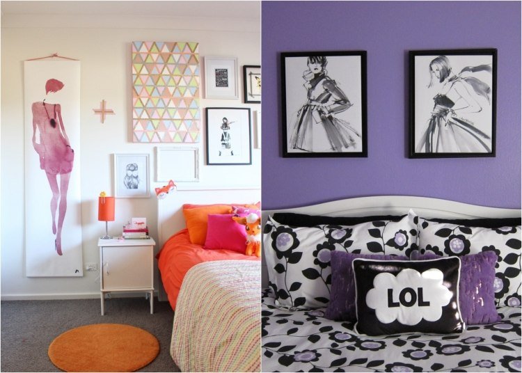 mládežnícka izba-dizajn-nástenka-dekorácia-dievča-móda-inšpirácia-plagát-obrázky