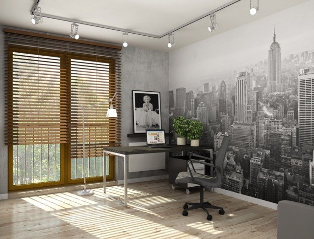 mládežnícky design-nápady-na stenu-foto-tapetu-čierno-bielo-NYC