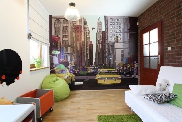 mládežnícky design-nápady-na stenu-foto-tapetu-kreslené-mesto