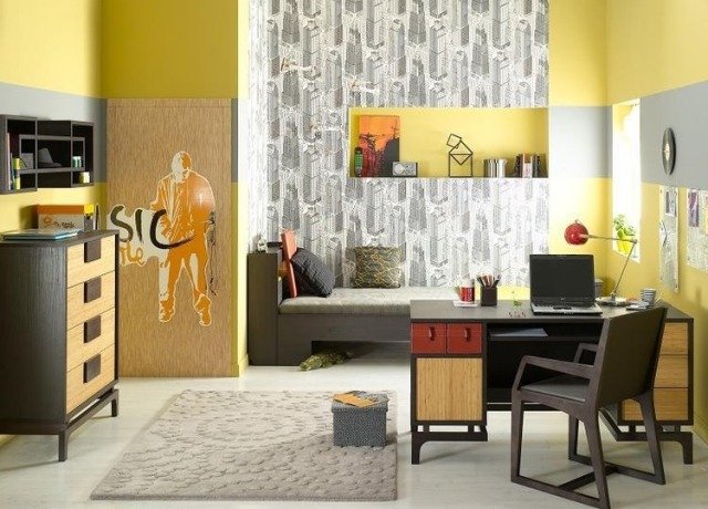 mládežnícka izba-chlapec-nápady-nápady-dekorácia-steny-abstraktné-tapety