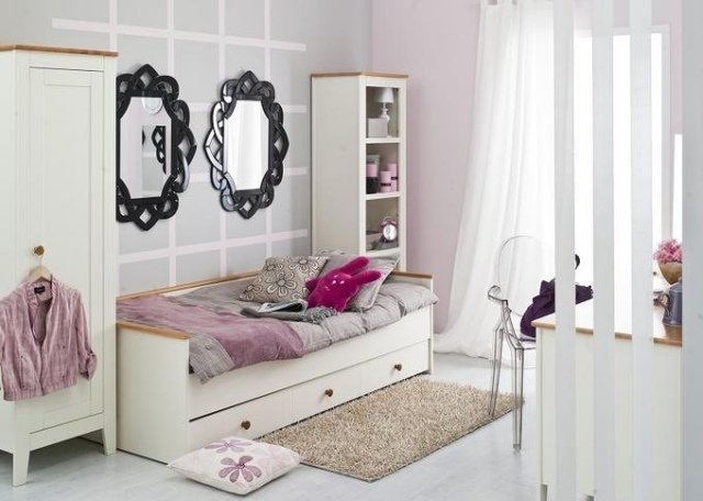 miestnosť pre deti-dievčatá-dizajn-nápady-stena-dekoratívne-zrkadlá