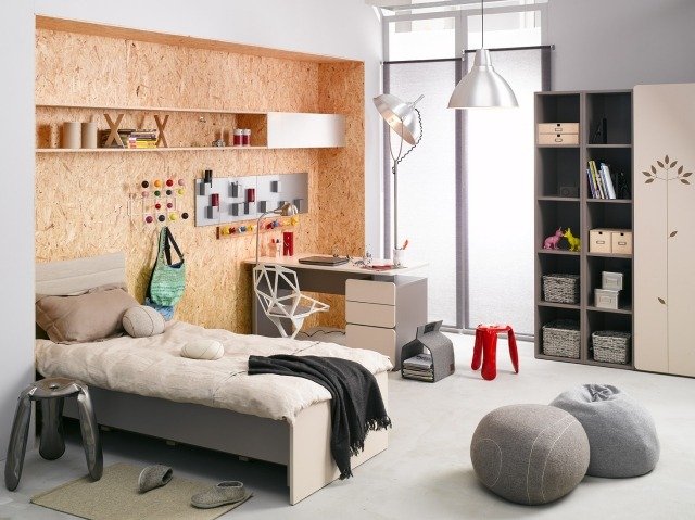 miestnosť pre mládež-dizajn-nápady-chlapec-stena-drevovláknitá doska