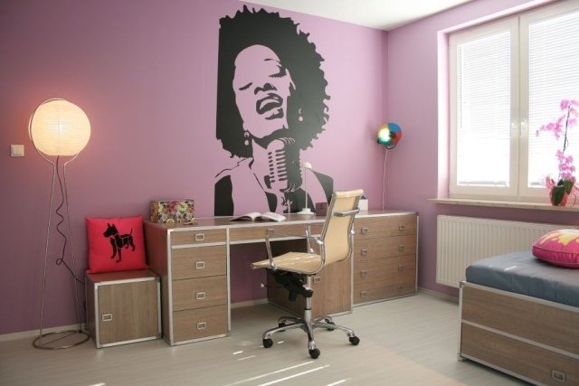 nálepka-izba-dizajn-dievča-nápady-purpurová-nástenka-nálepka