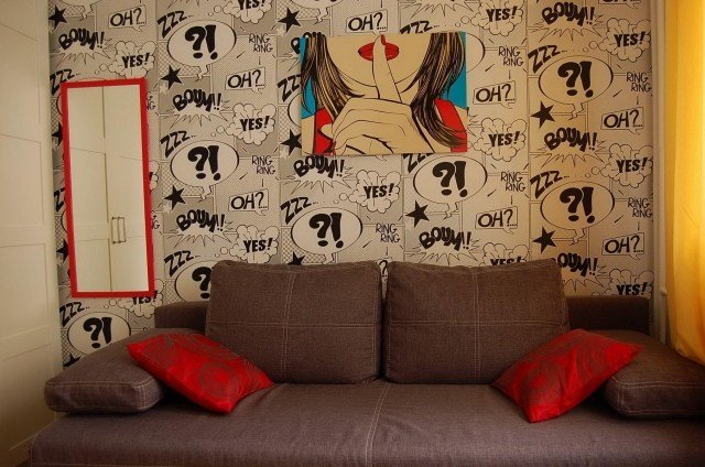 mládežnícka izba-stena-dizajn-nápady-tapety-komiksové motívy