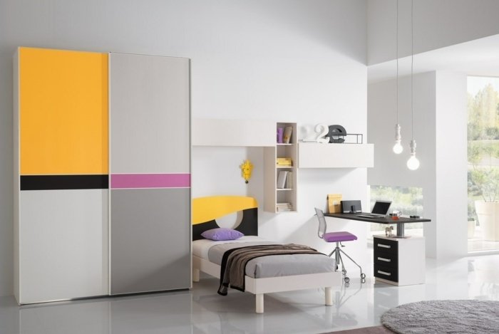 Mládežnícka izba pre chlapcov s obdĺžnikovou a svetlou podlahou Podlaha s dlažbou vo vysokom lesku