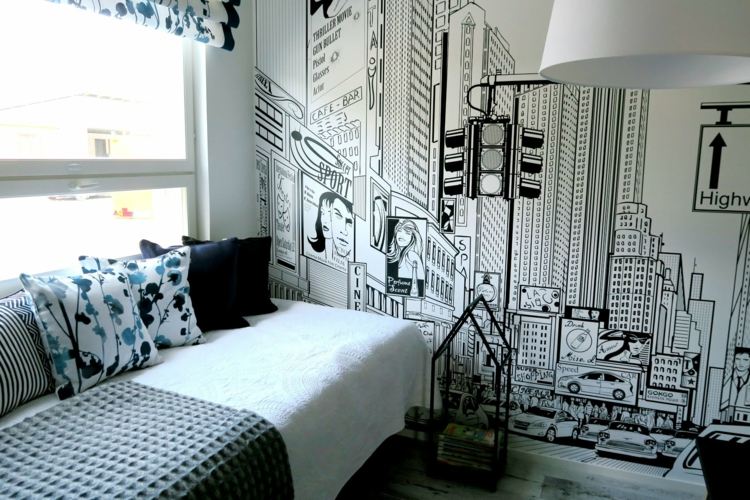 atraktívna čiernobiela tapeta s New Yorkom pre chlapcov a dievčatá