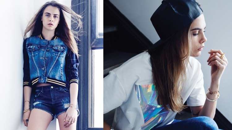 Street style - krátke rifle s vysokým pásom Young-fashion-women-denim bunda-denim šortky-vysoký pás