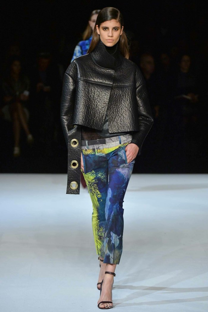 Blazer vyrobené z kože-farebné nohavice