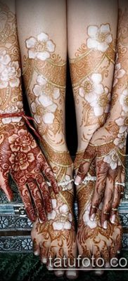 Photo How to apply mehendi on the body (tattoo) (value) - example drawing - 011