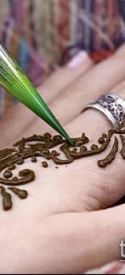 Photo How to apply mehendi on the body (tattoo) (value) - example drawing - 041