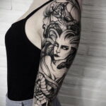 Women's tattoo in the style of realism 02.01.2021 №012 -female tattoo realism-