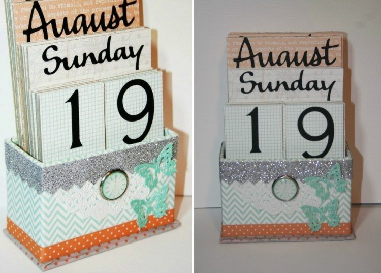 Jednoduchý nápad na kalendár v krabici Tinker kalendáre stôl-box-ozdoba-mesiac-deň-dátum