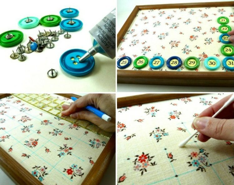 Jednoduchý dizajn s domácimi potrebami kalendár-dizajn-látka-šaty-up-gombíky-čísla