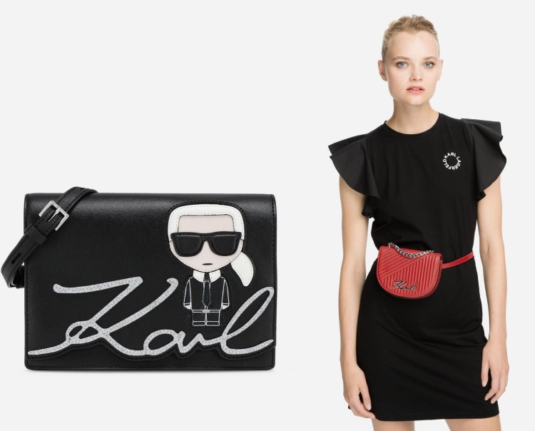 Kabelky Karl Lagerfeld Taška na opasok Karl podpis červená