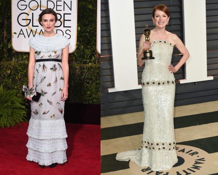 Karl Lagerfeld Keira Knighlty Zlaté glóbusy Julianne Moore Víťaz Oscara 2015