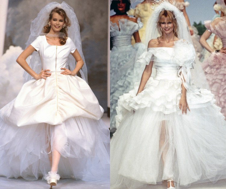 Svadobné šaty Karl Lagerfeld Chanel princezné šaty Claudia Schiffer 1993 - 1995