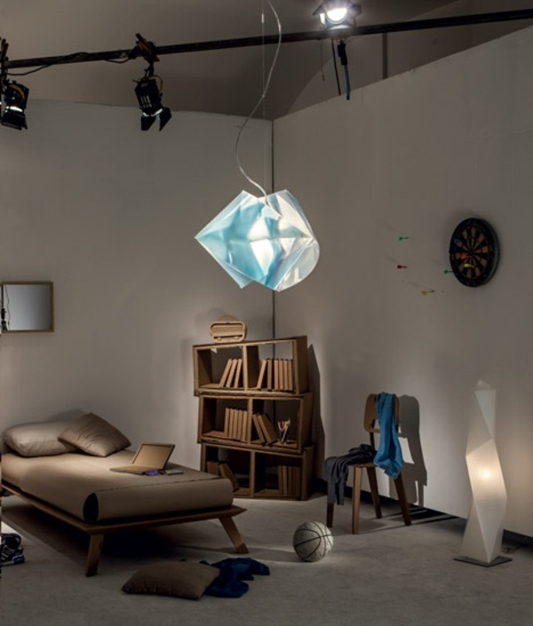 Svietidlá do obývačky navrhujú modré farby