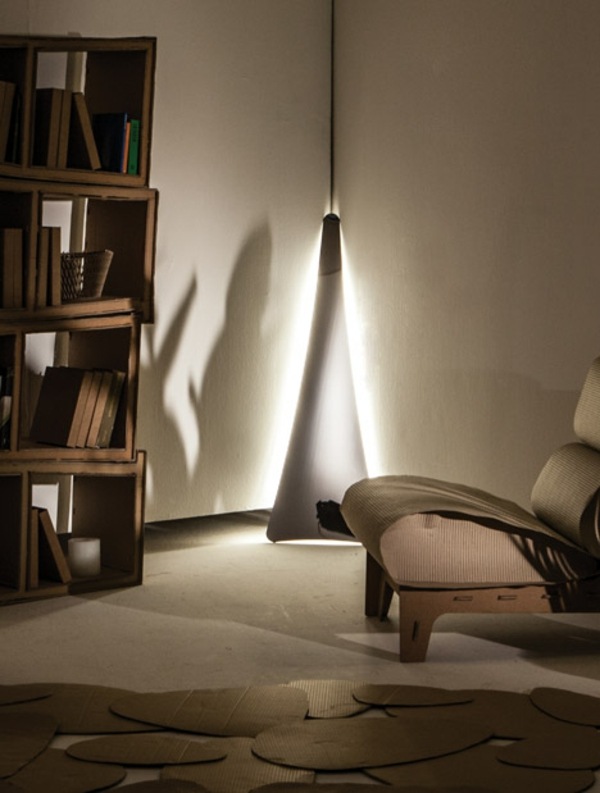 Rohový dekor obývacej izby z kartónu