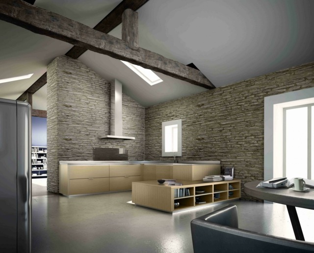 Kuchynská linka s dizajnom dreva v tvare U Plánujte tvar, navrhnite logá optiky drevených čiel