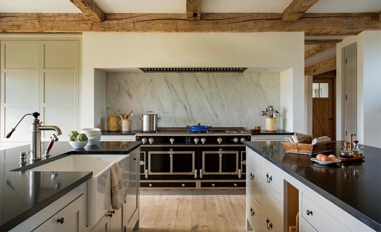 kuchynské-vidiecky-štýl-moderné-mramorové-obkladané-zrkadlo-dosky s vysokým leskom