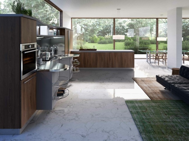 Drevený pult na varenie z nerezovej ocele