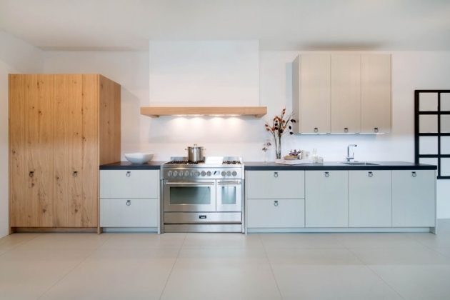 Moderný kuchynský dizajn, vinobranie, drevené skrinky, osvetlenie, integrovaný, červený bod Moderné kuchynské skrinky sú navrhnuté v štýle vintage drevo, osvetlené, integrovaná červená bodka