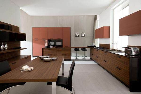 Myšlienka dizajnu dubovej kuchynskej linky