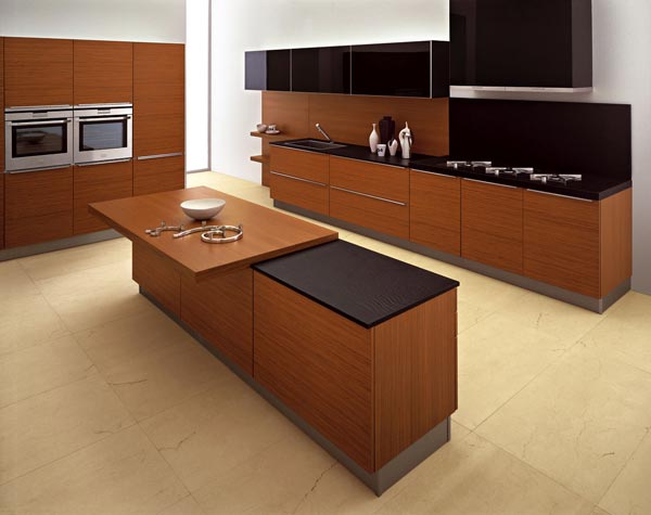 čierna akcenty moderná kuchynská ostrovná dizajnová nástenná skrinka