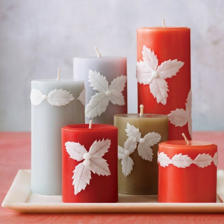 vianočné motívy sviečky zdobia na vianočné ratolesti voskový tanier