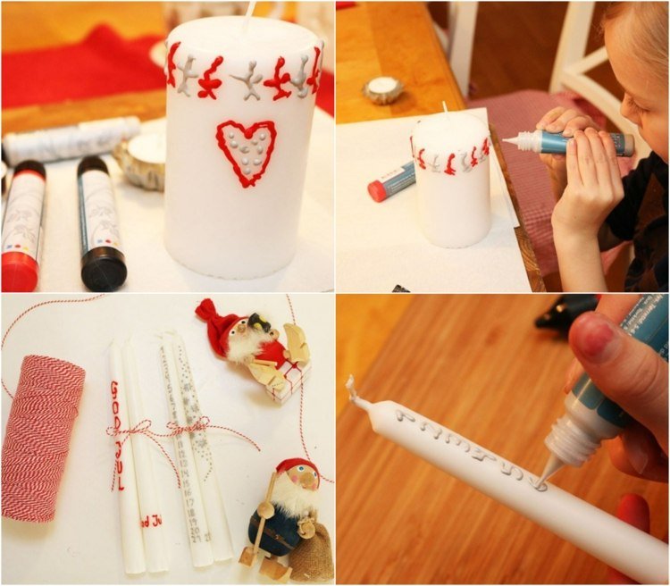 sviečky zdobia Vianoce farbami s vianočnými motívmi pre deti