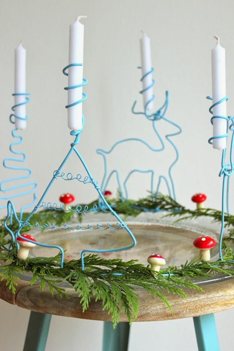 stojan na adventný veniec jedľa zo soba z kovového drôtu
