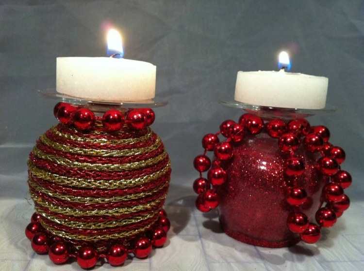 svietnik vianočné perly poháre na víno z červeného zlata